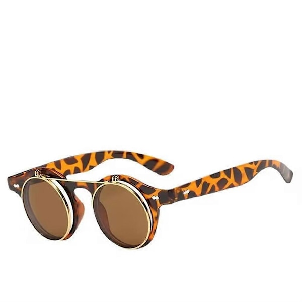 Aurinkolasit Käännettävät Ympyrä Steampunk-lasit Pyöreät Retro Vintage Cyber GS color03