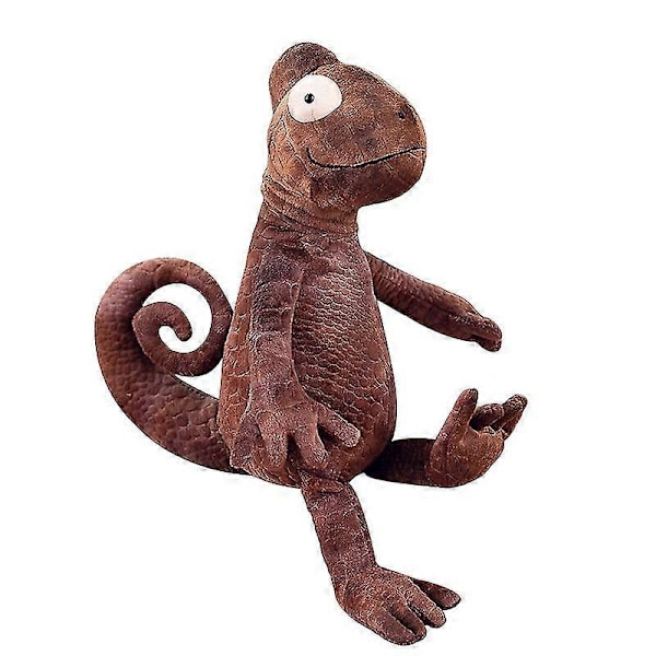Pehmolelu 35cm Simuloitu Kameleontti Lisko Nukke Pehmeä Pehmo Täytetty Lelu Monikäyttöinen Tyyny Luova Lahja Pojille Tytöille GS Dark brown