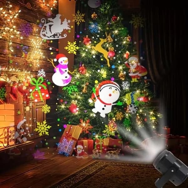 Julelysprojektor med 16 mønstre | 270° vidvinkel LED-belysning | Perfekt til julepynt 16 image patterns