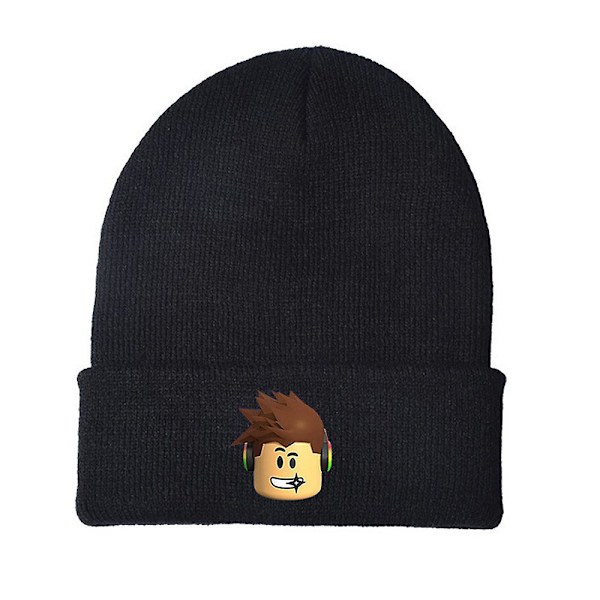 Videospel Roblox Tryckt Vinterstickad Mössa Barn Pojkar Flickor Trendig Klassisk Varm Rullbar Skidmössa Present GS B