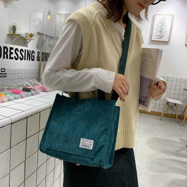 Manchesterväskor Casual Dam Axelväska Retro Konst Canvas Crossbody Väskor för Kvinnor 2022 Bomull Dragkedja Handväskor Lyx Designer, 1st-grön GS