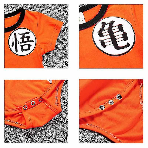 Son Goku Kläder Sommar Baby Nyfödd Baby Pojke Flicka Romper Bodysuit Jumpsuit Solskyddsdräkt Tecknade Kläder HY2274 70(3-6months)