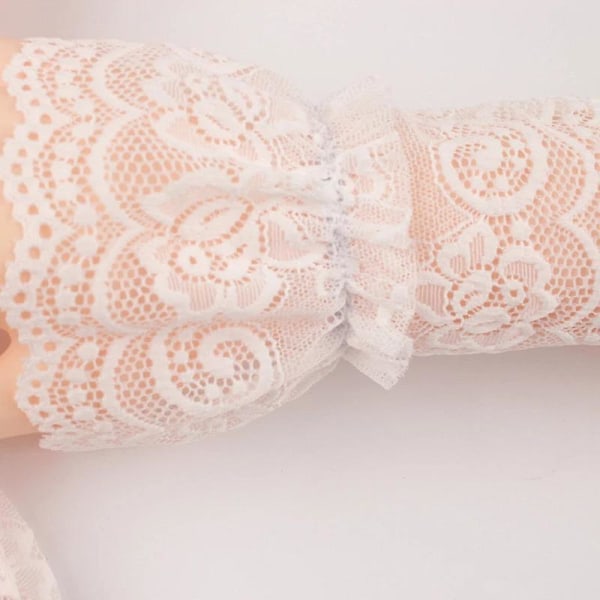 DIY Spetsmanschett Kvinnor Flickor Falska Utsvängda Ärmar Blommig Tålig Elegant Skin Color
