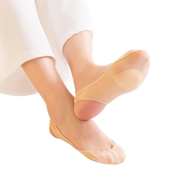 Sock-Style Fotvalvsstöd för Kvinnor, Andningsbara Bekväma Båtsockor för Högklackat skin color