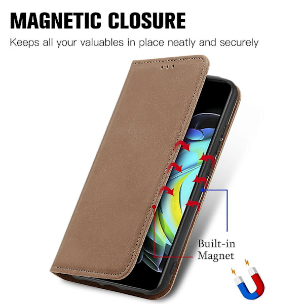 Fodral för Motorola MOTO Edge 20 Magnetisk Stängning Läder Plånboksfodral Housse Etui Stötsäker - Grön GS