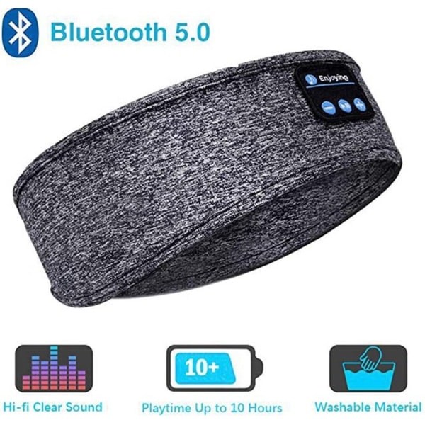 Trådlöst Stereo Pannband Headset Run Sleep Musik Hörlurar GS grey