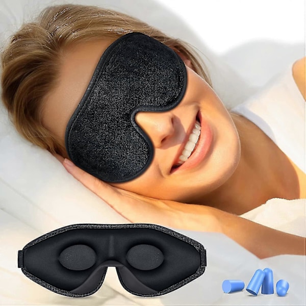 Sovmask, Ögonmask, Gritin Hudvänlig Mörkläggande 3D Sovmask, Bekväm och Andningsbar Natt Ögonbindel Sovmask för Kvinnor Män Barn, Resa