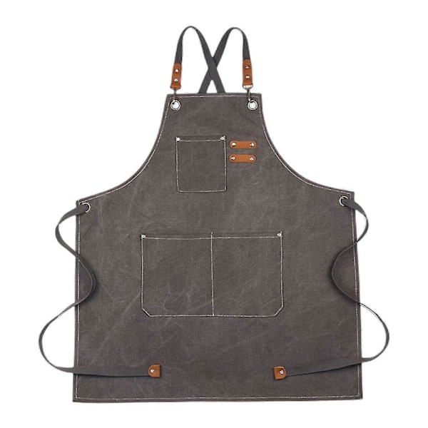 Grillschrze miehille, pidennetty kangas, vedenpitävä työsarja, ristiselkämuotoilu, hitsaussarja GS Grey