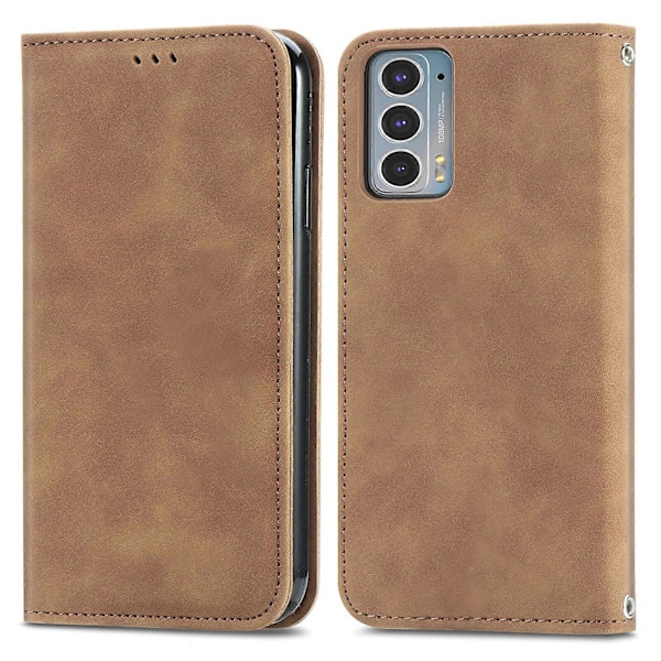 Fodral för Motorola MOTO Edge 20 Magnetisk Stängning Läder Plånboksfodral Housse Etui Stötsäker - Grön GS