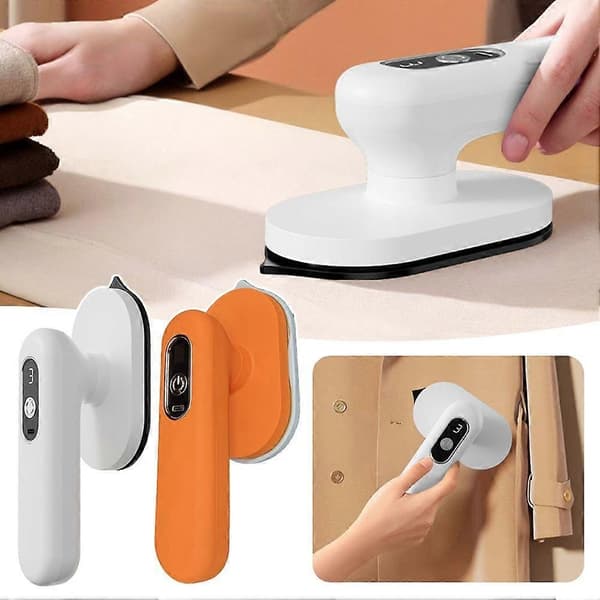 USB Uppladdningsbart Mini Bärbart Sladdlöst Strykjärn - Liten Strykmaskin för Resor, Hantverk, Studentrum orange