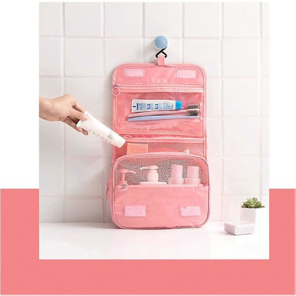 Multifunktionell Portabel Rese Necessär Kosmetisk Sminkväska Necessärfodral Tvätt Organizer (rosa-2) GS