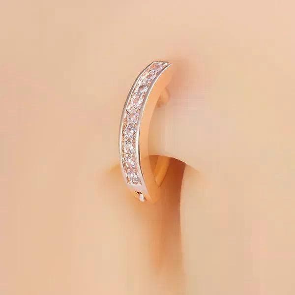 3-pak mikro-sæt zircon navlepiercinger i rustfrit stål, 1,6*10 mm stav