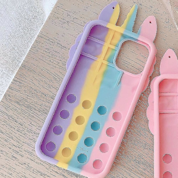 Unicorn Rainbow Apple Iphone Skal Silikon Mjukt Fodral Fidget Leksaker IPHONE XS MAX