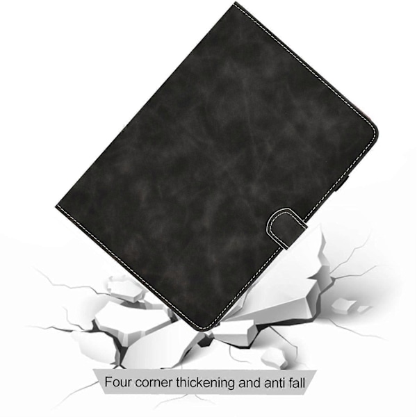 PU Läderfodral för Samsung Galaxy Tab A9, Kortplatsställ Tabletskydd med Pennhållare GS Black
