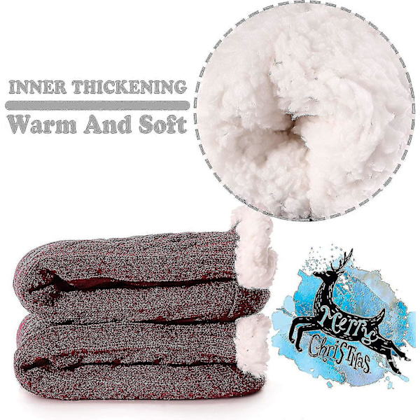 Damtofflor Strumpor Fuzzy Fluffy Mysiga Stugstrumpor Vinter Fleece Mjuka Varma Bekväma Tjocka Jul Halkfria Strumpor GS GRAY