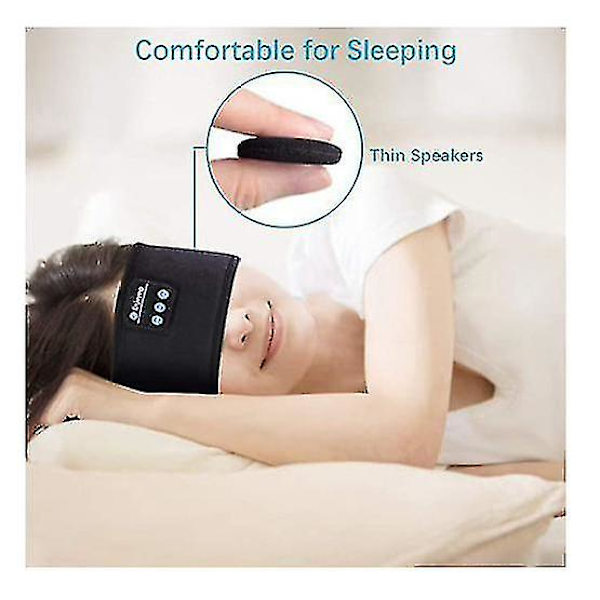 Sovhörlurar Bluetooth Pannband, Sportpannband Hörlurar för Sömn black