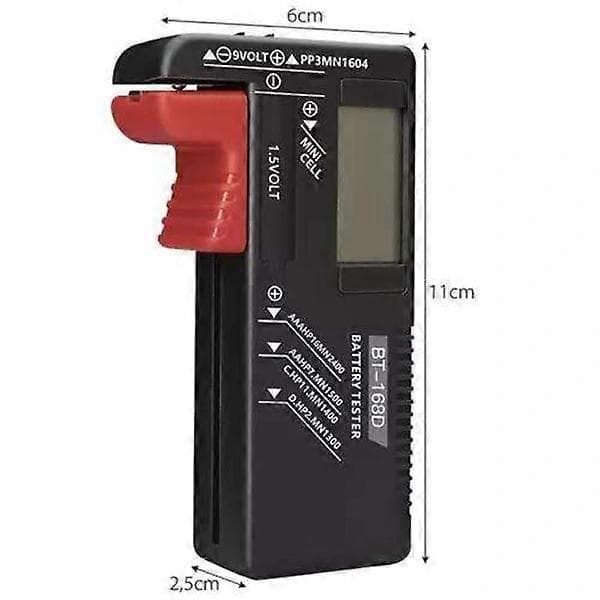 Batteritester med LCD - Batteritester - Sort