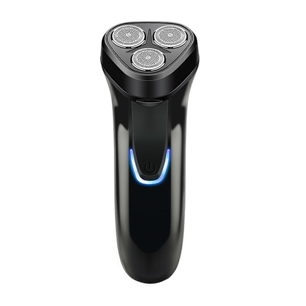 Elektrisk rakapparat för män, laddningsbar, vattentät, portabel bilrakapparat, trippelhuvud, tvättbar, roterande, långvarigt batteri, rese-epilator Black