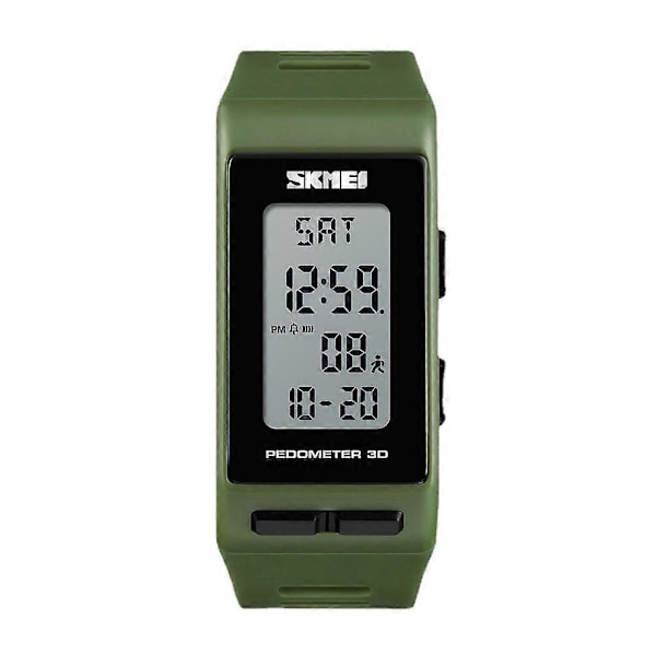 Anti-fall Luminous Display Barnklocka Kaloriräknare Utomhus Digital Klocka GS Army green