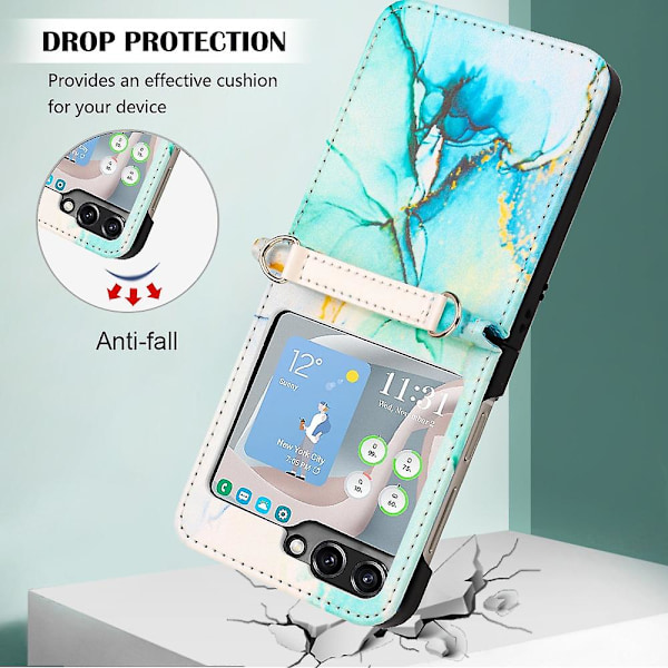 Läderfodral med marmormönster för Samsung Galaxy Z Flip5