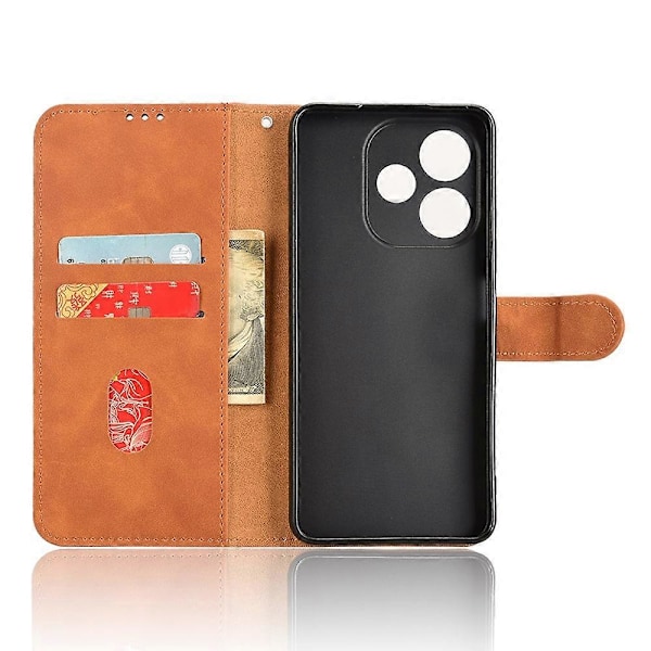 Oppo A5 Pro 5G Nahkakotelo Nahkatuntuma Anti-Fall Lompakkokotelo [D] Monivärinen Multicolor Brown