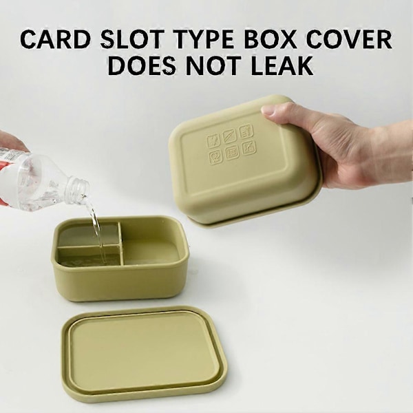 3-Facks Silikon Bento Matlåda Läcksäker Mikrovågssäker Barnmatsbehållare BPA-Fri Matlåda för Småbarn Light Clay Color