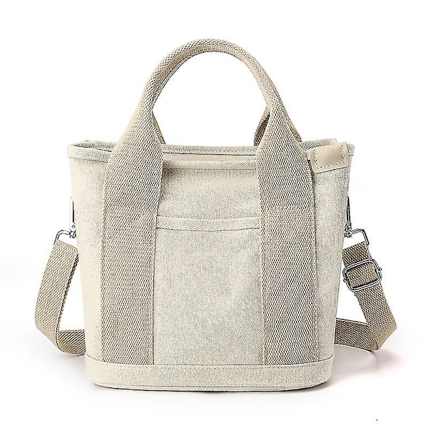 Högkvalitativ Canvasväska, Bentoväska, Handväska, 16a Canvas Damväska Crossbody-väska Beige