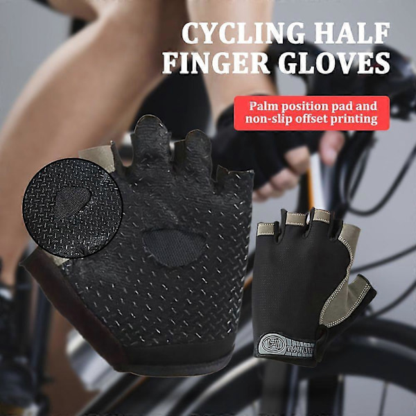 Halvfingerhandskar Gym Fitness Anti-Slip Dam Herr Gel Pad Handskar Gym Cykling Fingerlösa Handskar Cykeltillbehör Baby Blue M