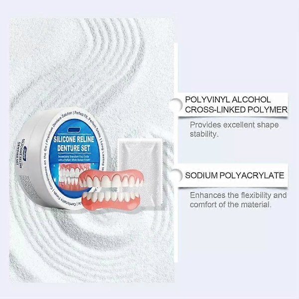 Silikon Protes Relining Kit Mjukt Säkert Och Hållbart Protes Silikon Relining Kit Bekvämt Och Fast Omedelbar Tand GS