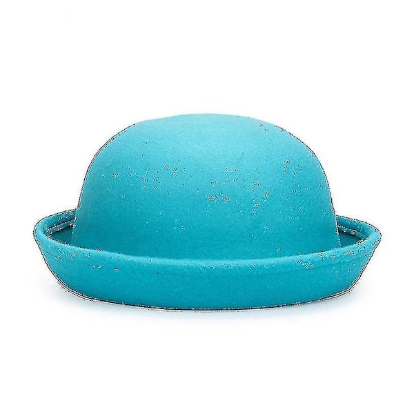 Trendig Dam Enfärgad Bowler Derby Hatt i Ullfilt Hemp Grey 54cm