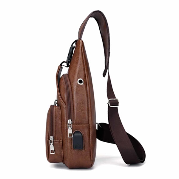 Axelväska Herr Axelremsväska Crossbody Väska Skinn Ljusbrun GS