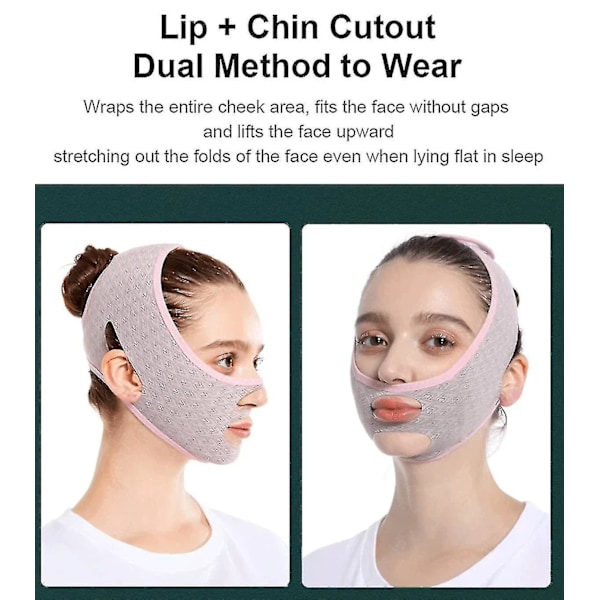 Skönhetsmask för ansiktsformning under sömn, V-linjeformande ansiktsmasker, V-linje lyftmask för ansikte, Dubbelhakreducerare_l 2Pcs