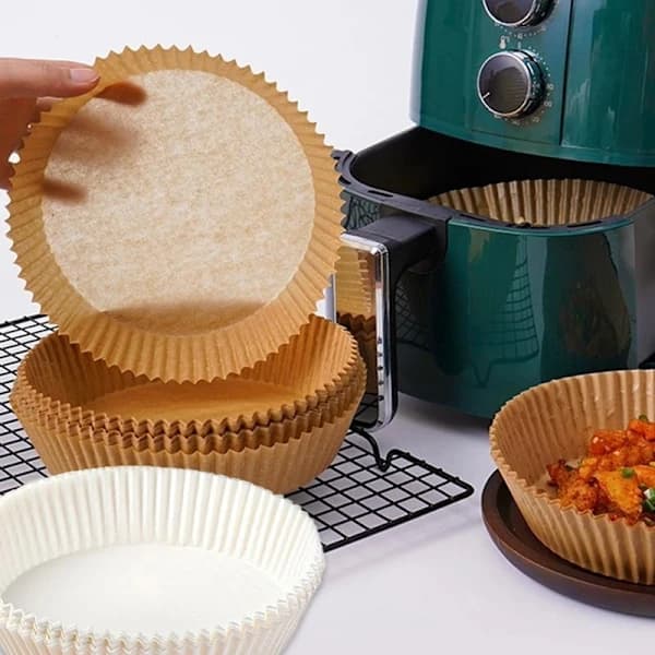 100 stk. Airfryer Bagepapir Liners - Airfryer Liners white