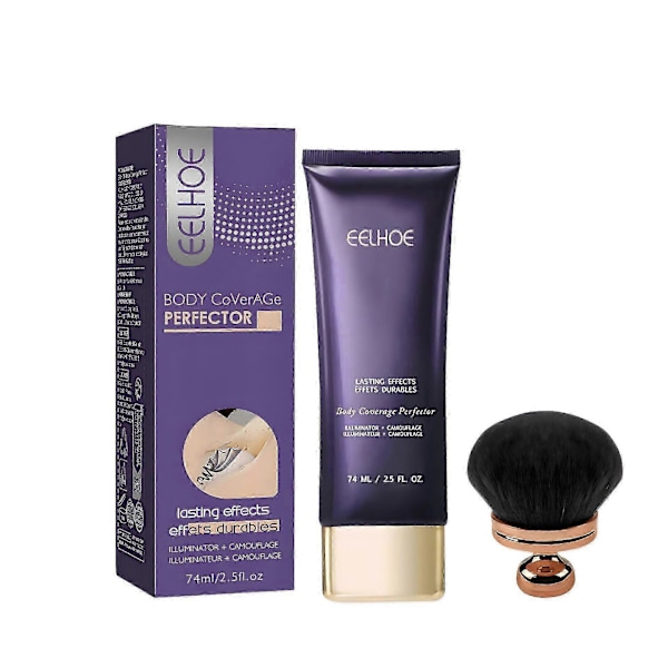 Body Coverage Perfector & Borste, All Over Complexion Perfector, Långvarig Tatuering Täcks Smink, Ben & Kropp Smink Flytande Foundation 1pc