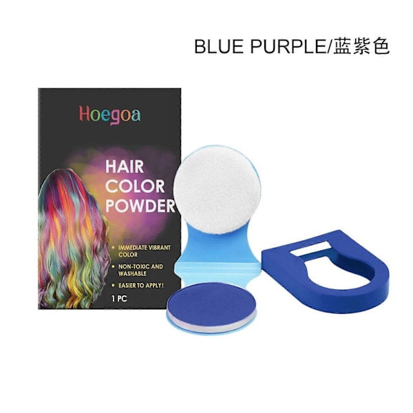 Hoegoa Hårpuder En Touch Av Färg Lätt Att Ändra Hårfärg Naturlig Täckning Bekvämt Dans Hårpuder Blue And Purple