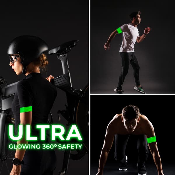 2-pack uppladdningsbart LED-armband – Löparljus med hög synlighet Green
