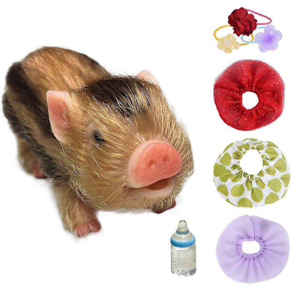 Livslik Mini Grisdocka Mjuk Mini Realistisk Nyfödd Söt Realistisk Småbarnsgris Leksak Med Leksakstillbehör Tillbehör Färg Är Slumpmässig[D] GS C