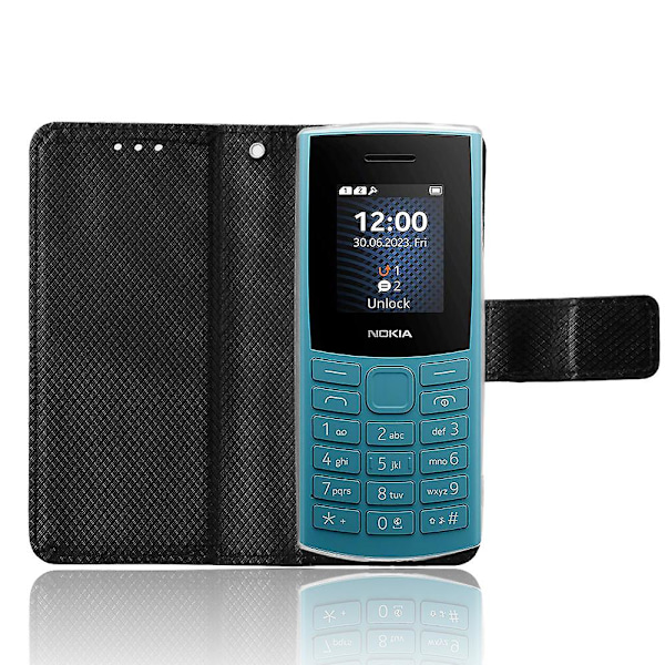 Nokia 105 4G (2023) timanttikuvioinen PU-nahkalompakko puhelinkotelo suojateline [FW]