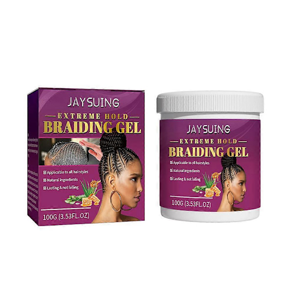 Ekstremt Hold Braiding Gel Dreadlocks Styling Kontrol Edge Smooth Pomade Anti-Frizz Reducerer Skader Twist Cornrow Hårformningsvoks 200g