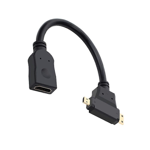 Högkvalitativ Klar Hdmis till Mini Micros Hdmis Adapter Guldpläterade Kontakter 2pc