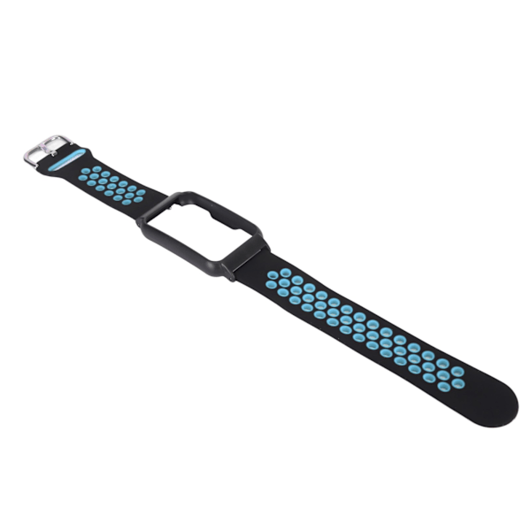 20mm Silikonarmband för Smartwatch Mjukt Andningsbart Snyggt Bekvämt Lätt för OPPO FREE Svart Blå + Svart Skal[C]  GS