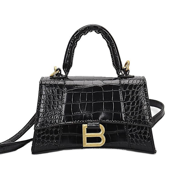 Design Lyxig Mjukt Topphandtag Tote Dam Alligator PU Läder Timglas Handväska Flicka Metall Axelremsväska Messenger Väskor GS