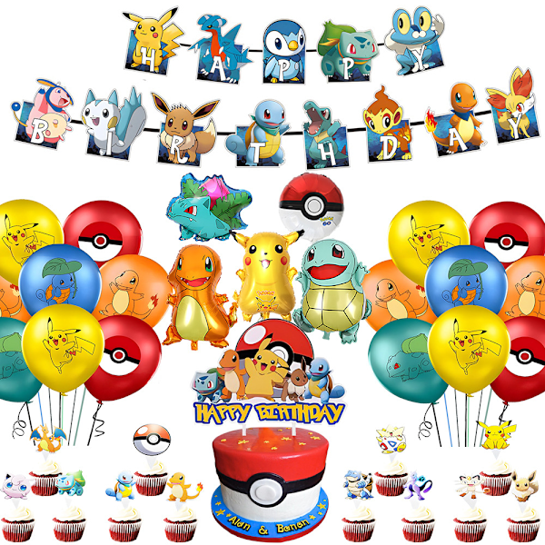 Pikachu-teemainen syntymäpäiväjuhlakoriste Vedä lippu Rivibanneri GS