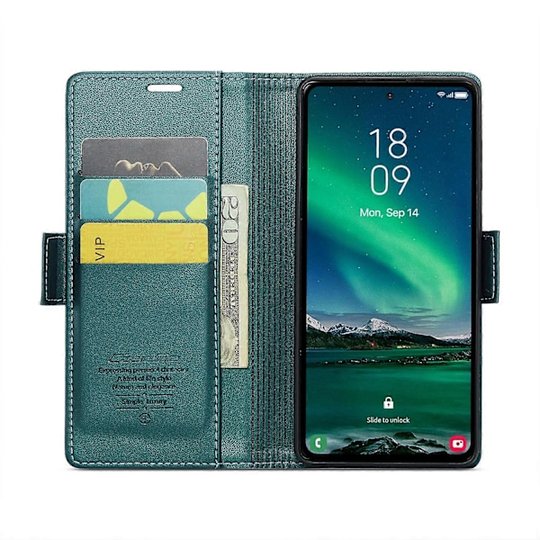 Mobilfodral för Samsung Galaxy S24 FE CASEME 023-serien RFID-blockerande glänsande stativ GS