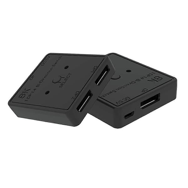 25-26 2-vejs DisplayPort 1.4 Bi-direktionel Switch Splitter 1x2 & 2x1 KVM 8K@30Hz