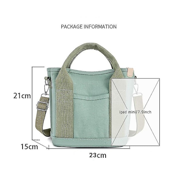 Högkvalitativ Canvasväska, Bentoväska, Handväska, 16a Canvas Damväska Crossbody-väska Beige