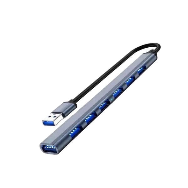 USB3.0 til USB2.0/3.0 USB-hub med 7 porter Sølvgrå Sølvgrå