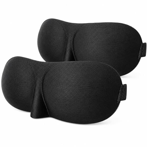 Sovemaske 3D 2-pakning Svart
