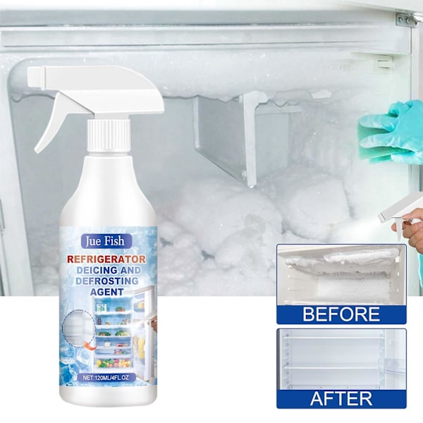 Kyl- och frysavfrostningsspray för hushållsbruk - Smälter is och snö, avfrostningsmedel, 120 ml