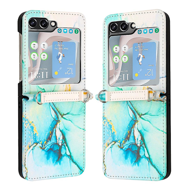 Läderfodral med marmormönster för Samsung Galaxy Z Flip5